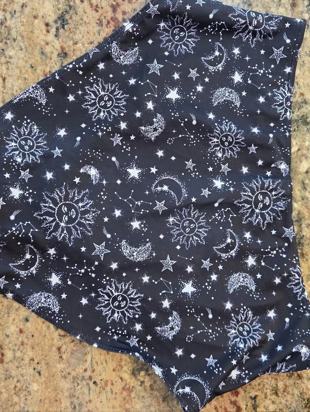 Shein Women's Size 1XL Black High Rise Bikini Swim Bottom New Moon Sun Celestial